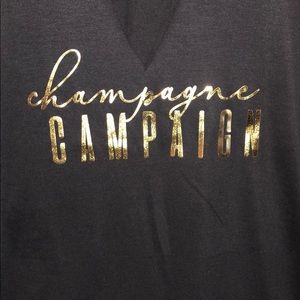“Champagne Campagin” Black, cut-out tank top